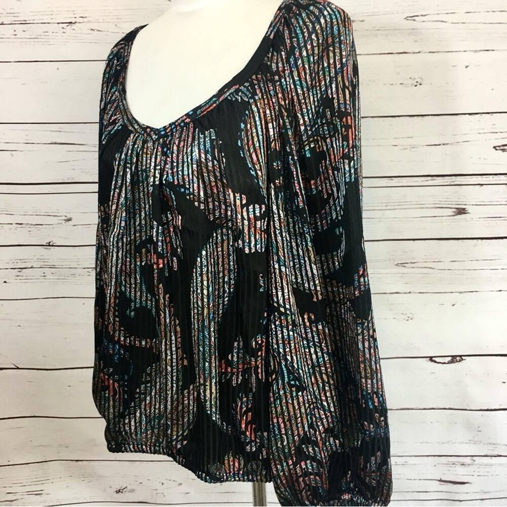 NWT Anthropologie MAEVE Madeira Blouse Top Boho Bohemian Puff Long Sleeve Medium - Picture 2 of 7